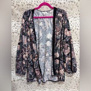 MAURICES FLORAL & LACE CARDIGAN